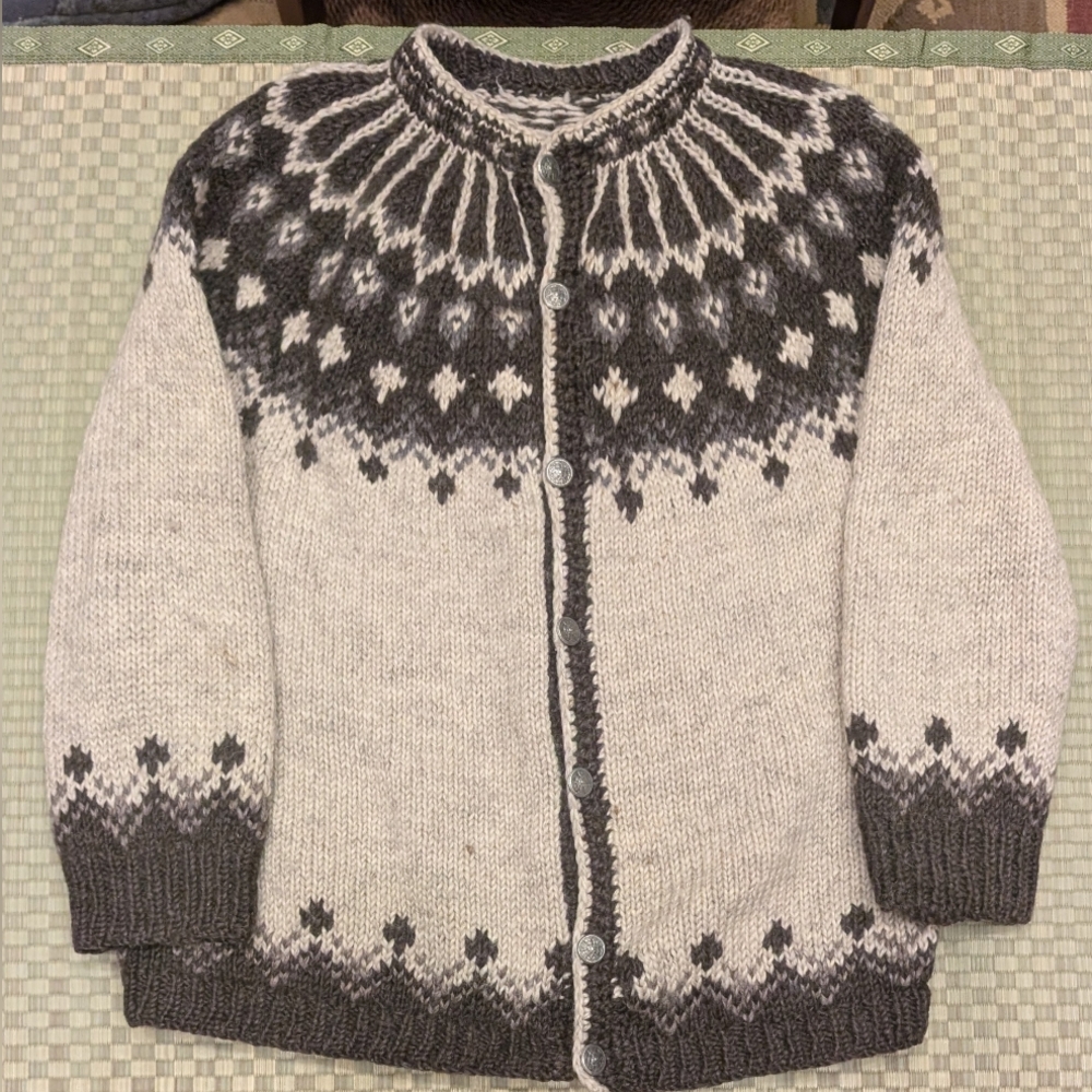 Unbranded 100% Wool Nordic Cardigan Sweater Size M/L